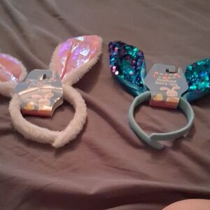 Kids Bunny Ear Headband Set - Pink & Teal